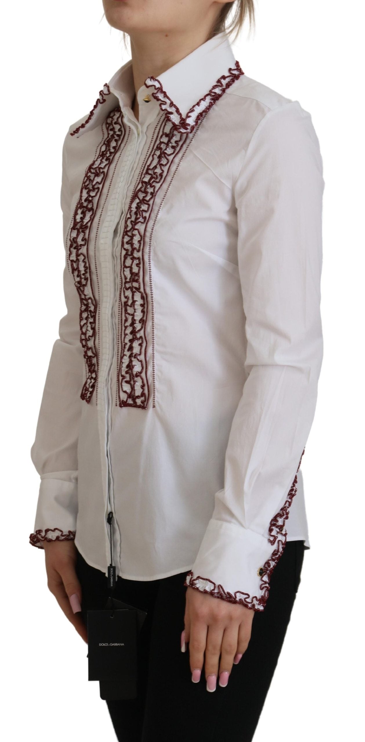 Dolce & Gabbana Elegant White Cotton Polo Top - ACCEXO