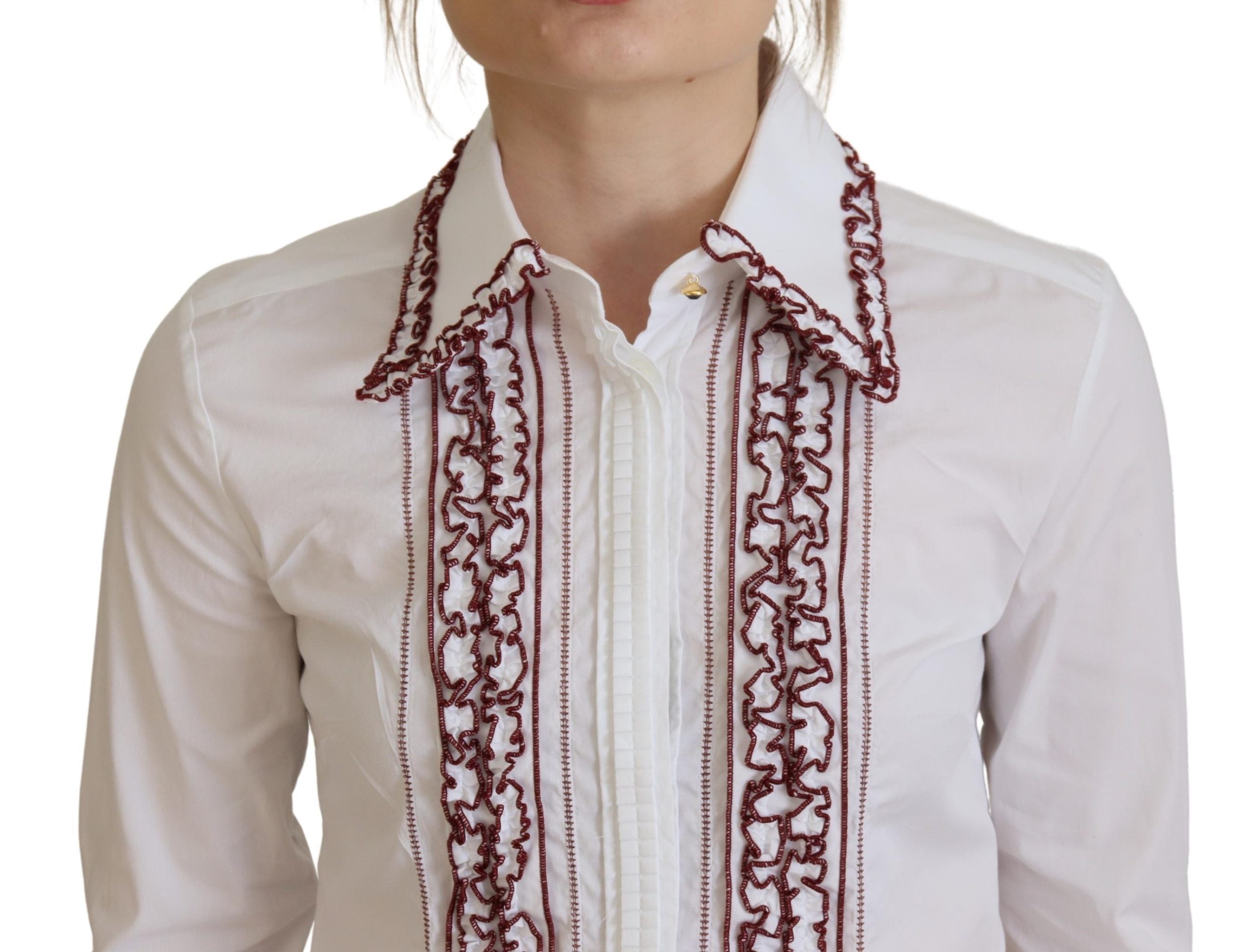 Dolce & Gabbana Elegant White Cotton Polo Top - ACCEXO