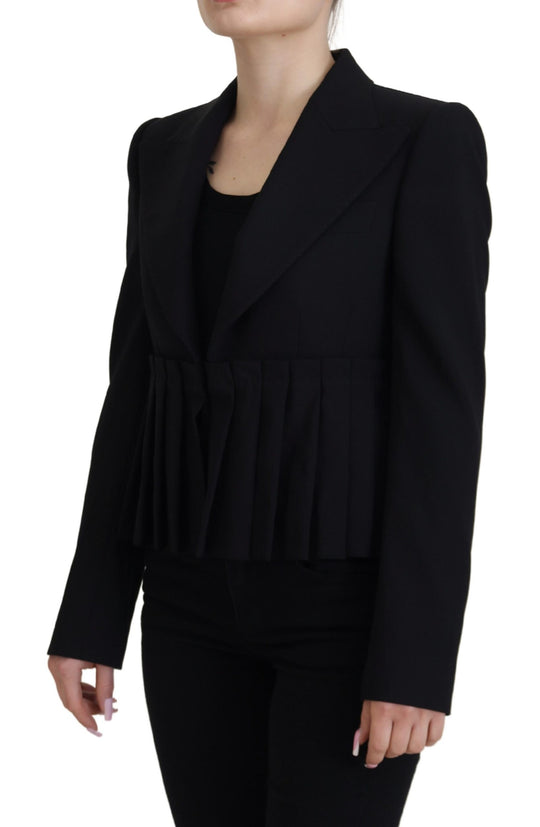 Dolce & Gabbana Elegant Black Stretch Wool Blazer