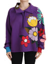 Dolce & Gabbana Elegant Purple Floral Pullover Sweater