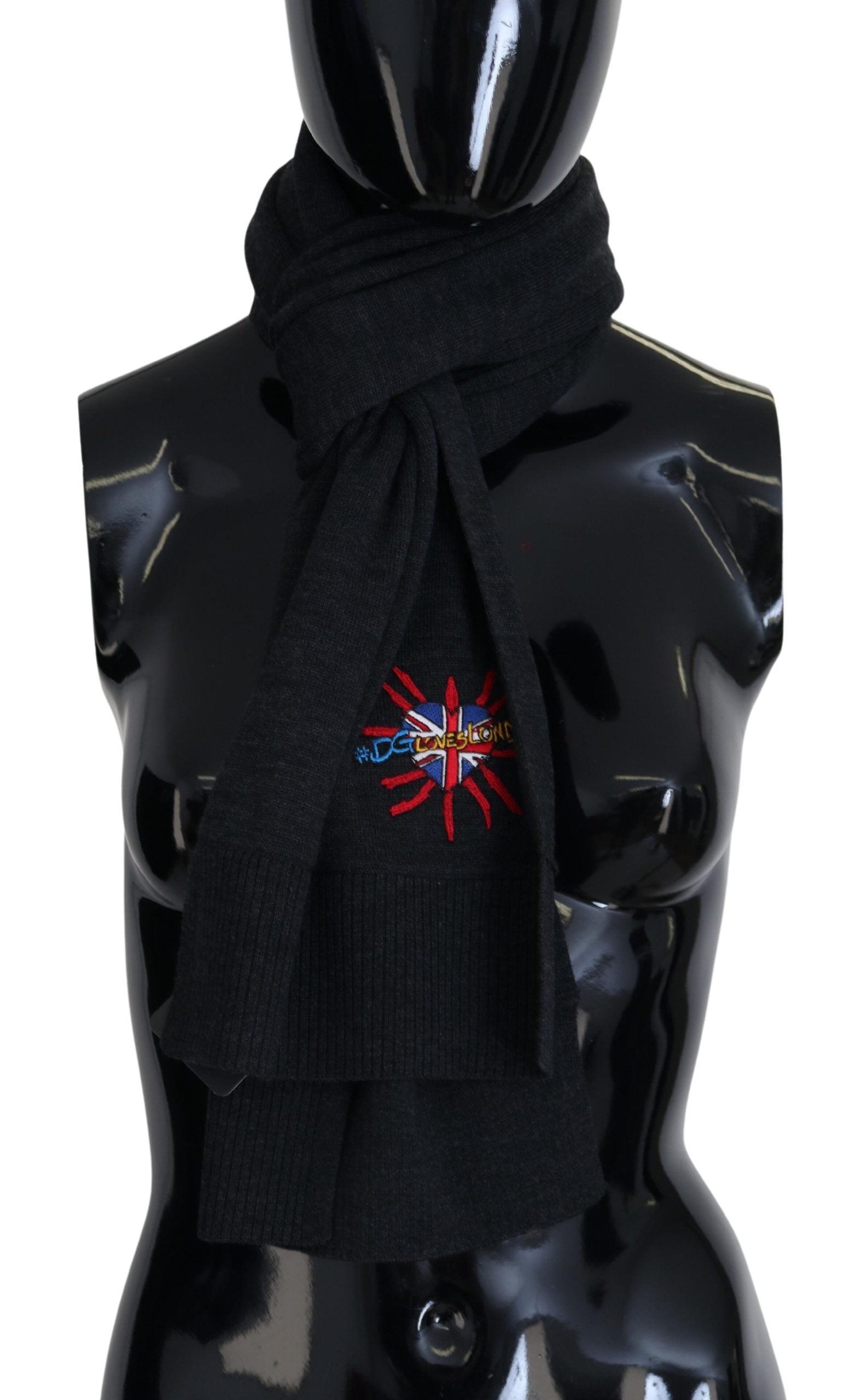 Dolce & Gabbana Elegant Black Wool Scarf Wrap - ACCEXO