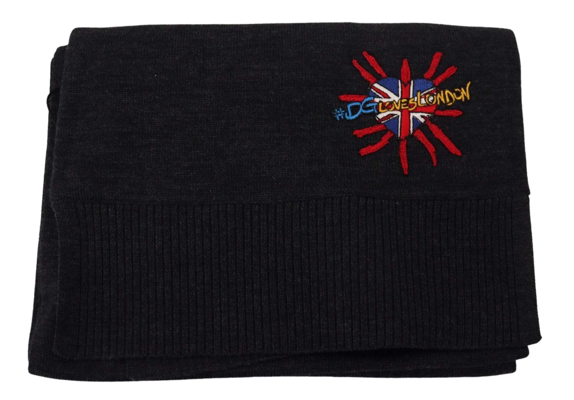 Dolce & Gabbana Elegant Black Wool Scarf Wrap - ACCEXO