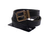 Elegant Blue Leather-Cotton Blend Men's Belt