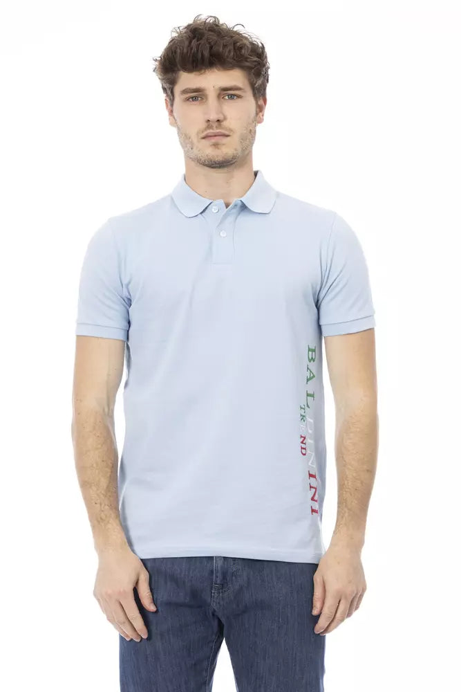 Baldinini Trend Light Blue Cotton Men Polo - ACCEXO