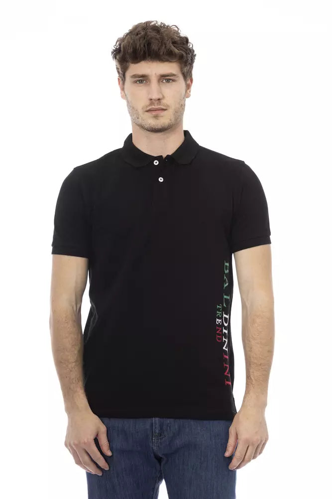 Baldinini Trend Black Cotton Men Polo Shirt - ACCEXO