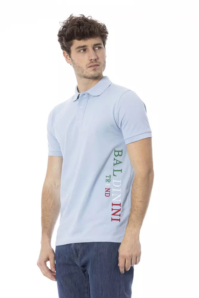 Baldinini Trend Light Blue Cotton Men Polo - ACCEXO