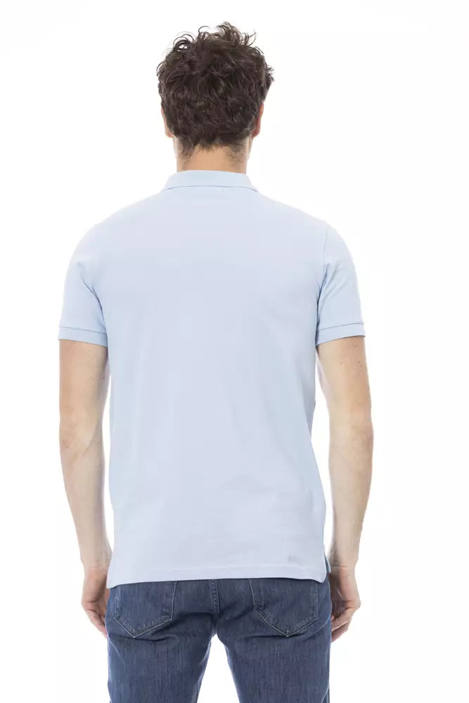 Baldinini Trend Light Blue Cotton Men Polo - ACCEXO