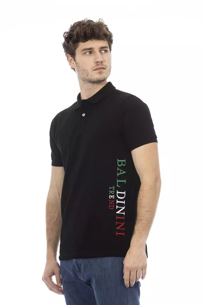 Baldinini Trend Black Cotton Men Polo Shirt - ACCEXO