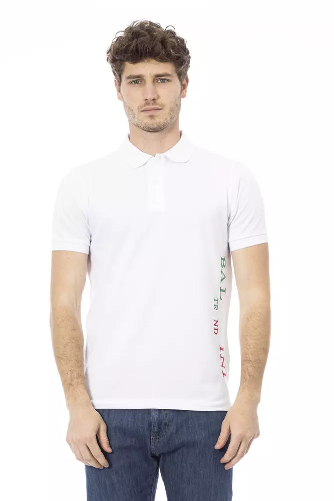 Baldinini Trend White Cotton Men Polo Shirt - ACCEXO