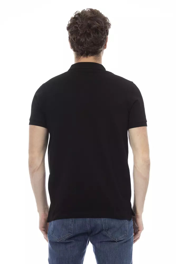 Baldinini Trend Black Cotton Men Polo Shirt - ACCEXO