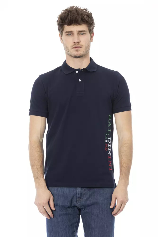 Baldinini Trend Blue Cotton Men Polo Shirt - ACCEXO