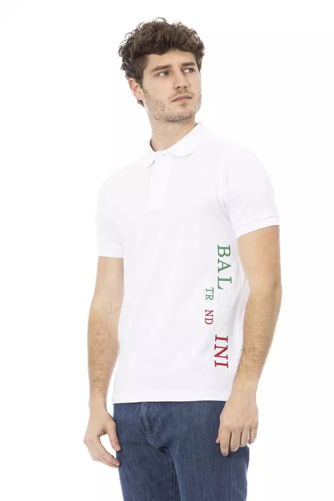Baldinini Trend White Cotton Men Polo Shirt - ACCEXO