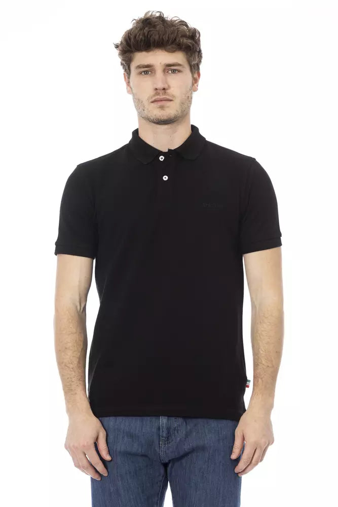 Baldinini Trend Black Cotton Men Polo Shirt - ACCEXO