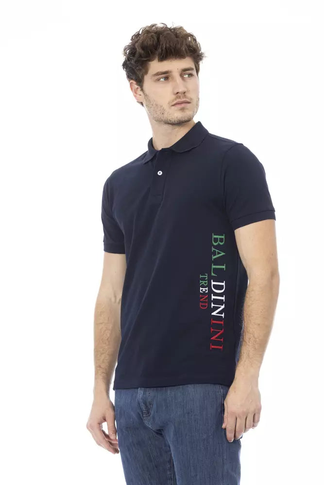 Baldinini Trend Blue Cotton Men Polo Shirt - ACCEXO
