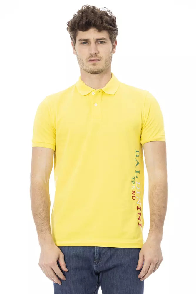 Baldinini Trend Yellow Cotton Men Polo Shirt - ACCEXO