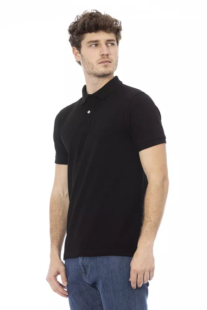 Baldinini Trend Black Cotton Men Polo Shirt - ACCEXO