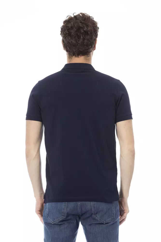 Baldinini Trend Blue Cotton Men Polo Shirt - ACCEXO