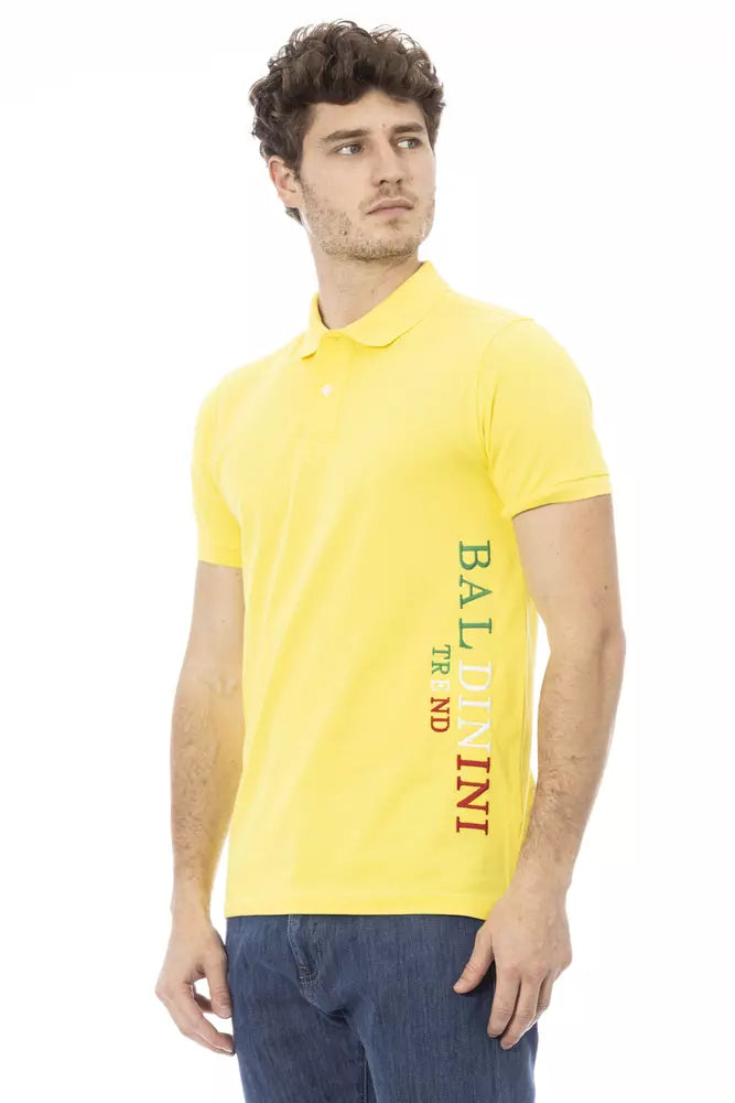 Baldinini Trend Yellow Cotton Men Polo Shirt - ACCEXO