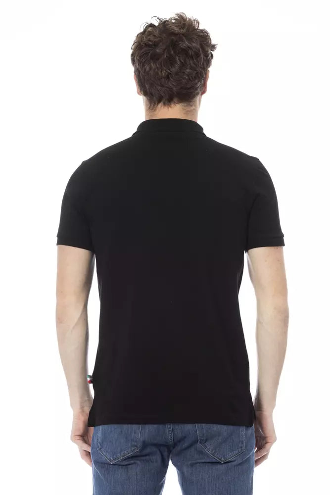 Baldinini Trend Black Cotton Men Polo Shirt - ACCEXO