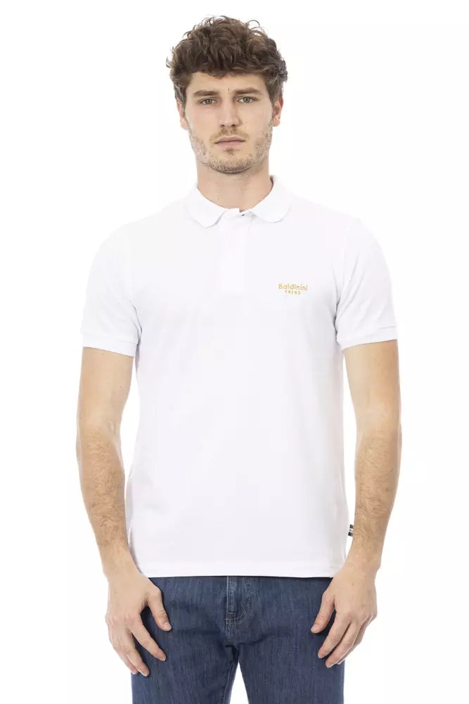Baldinini Trend White Cotton Men Polo Shirt - ACCEXO