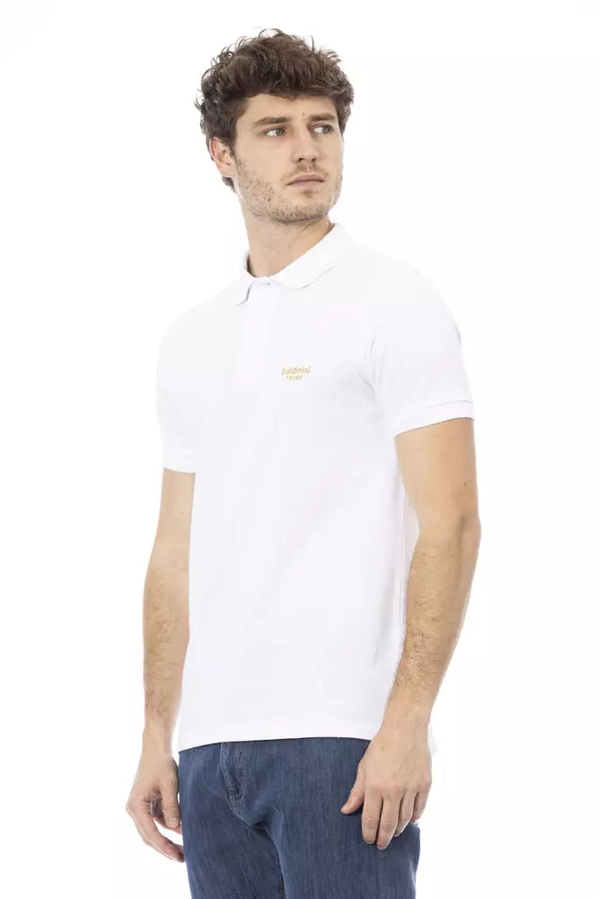 Baldinini Trend White Cotton Men Polo Shirt - ACCEXO