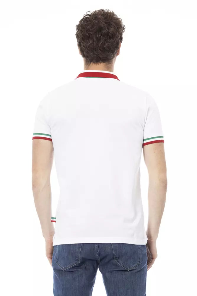 Baldinini Trend White Cotton Men Polo Shirt - ACCEXO