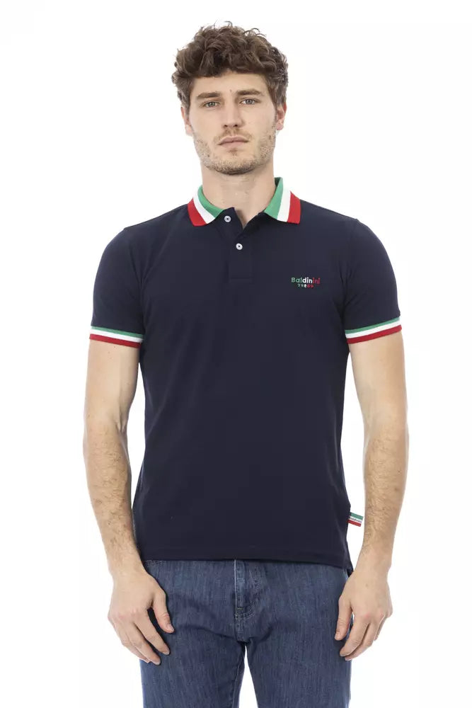 Baldinini Trend Blue Cotton Men Polo Shirt - ACCEXO