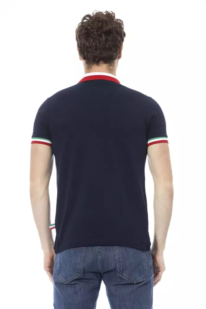 Baldinini Trend Blue Cotton Men Polo Shirt - ACCEXO