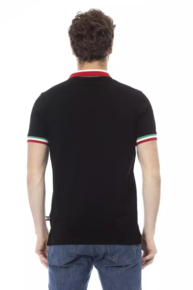 Baldinini Trend Black Cotton Men Polo Shirt - ACCEXO