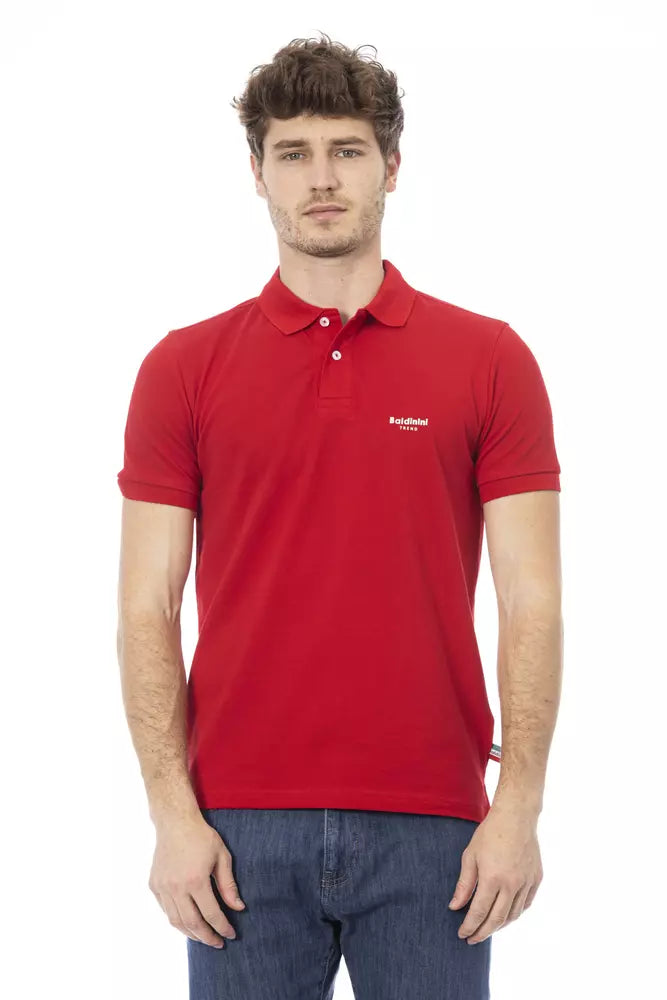 Baldinini Trend Red Cotton Men Polo Shirt - ACCEXO