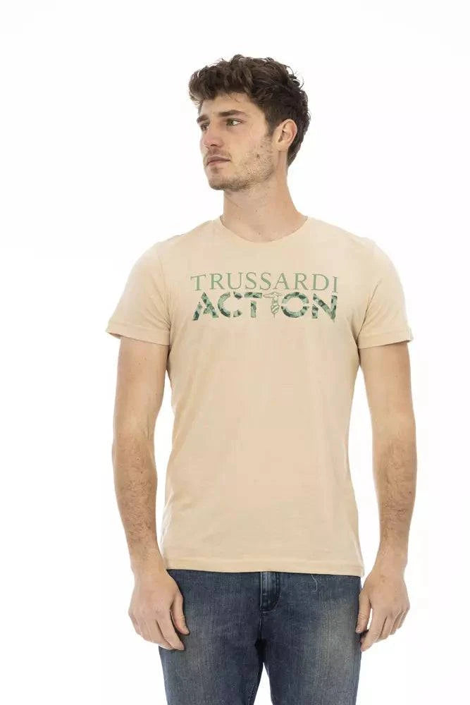 Trussardi Action Beige Cotton Men T-Shirt - ACCEXO