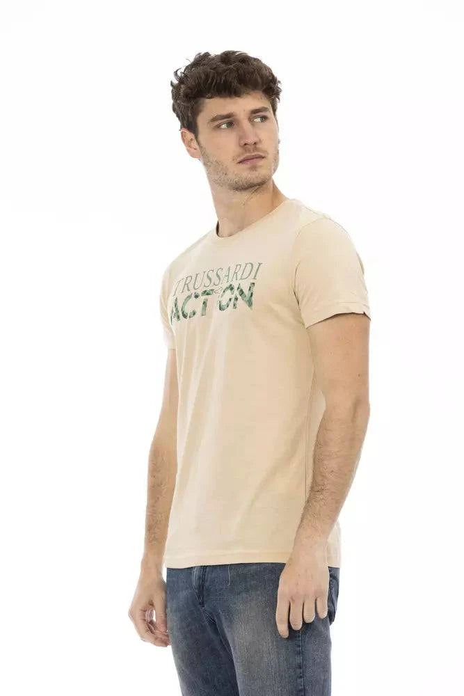 Trussardi Action Beige Cotton Men T-Shirt - ACCEXO