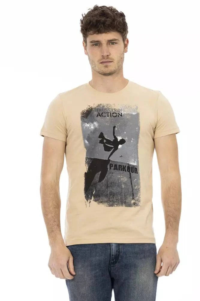 Trussardi Action Beige Cotton Men T-Shirt - ACCEXO