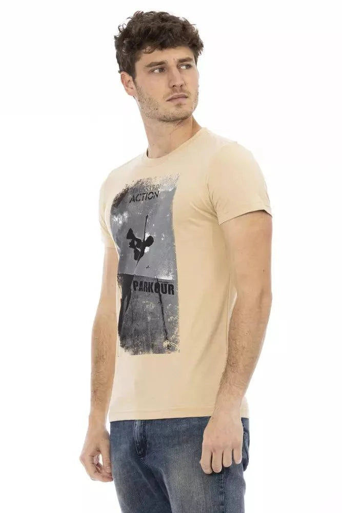 Trussardi Action Beige Cotton Men T-Shirt - ACCEXO