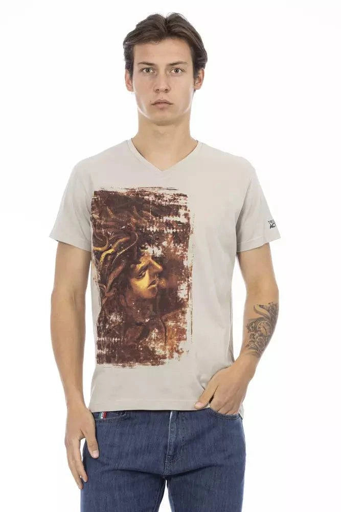 Trussardi Action Beige Cotton Men T-Shirt - ACCEXO