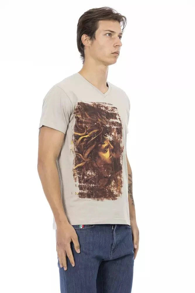 Trussardi Action Beige Cotton Men T-Shirt - ACCEXO