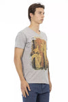 Trussardi Action Gray Cotton Men T-Shirt