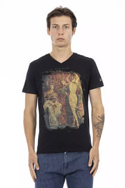 Trussardi Action Black Cotton Men T-Shirt - ACCEXO