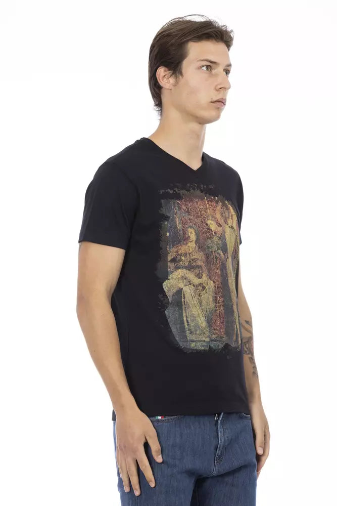 Trussardi Action Black Cotton Men T-Shirt - ACCEXO