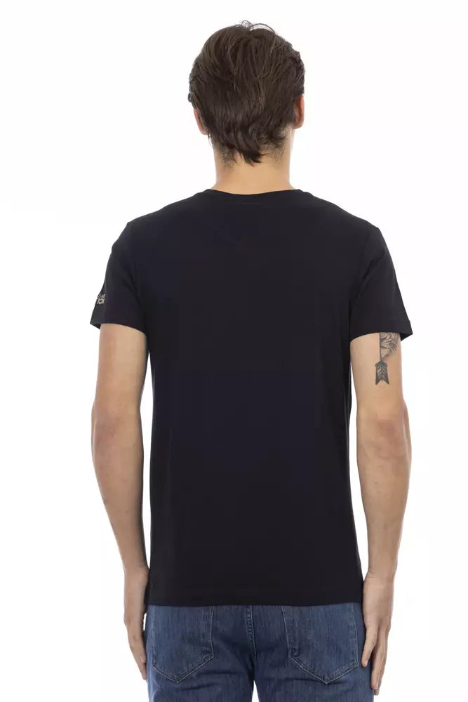 Trussardi Action Black Cotton Men T-Shirt - ACCEXO