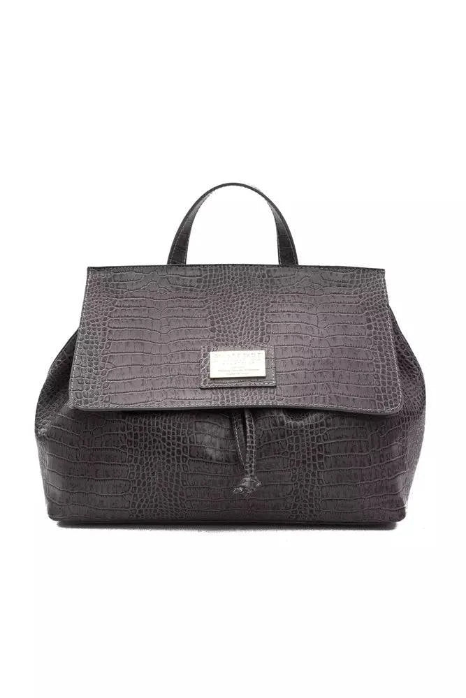 Pompei Donatella Gray Leather Women Handbag - ACCEXO