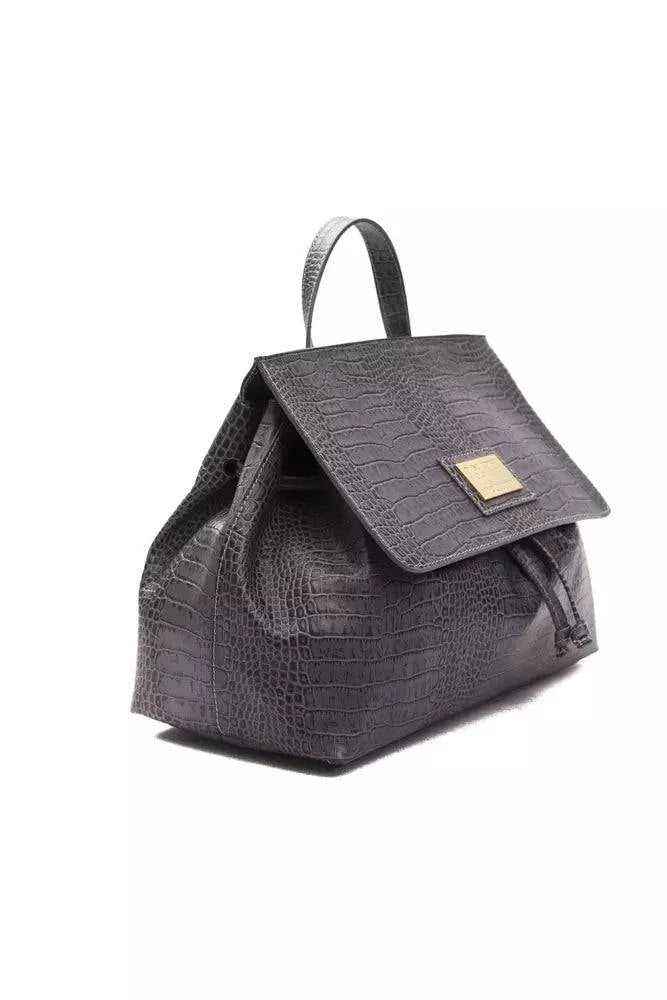 Pompei Donatella Gray Leather Women Handbag - ACCEXO