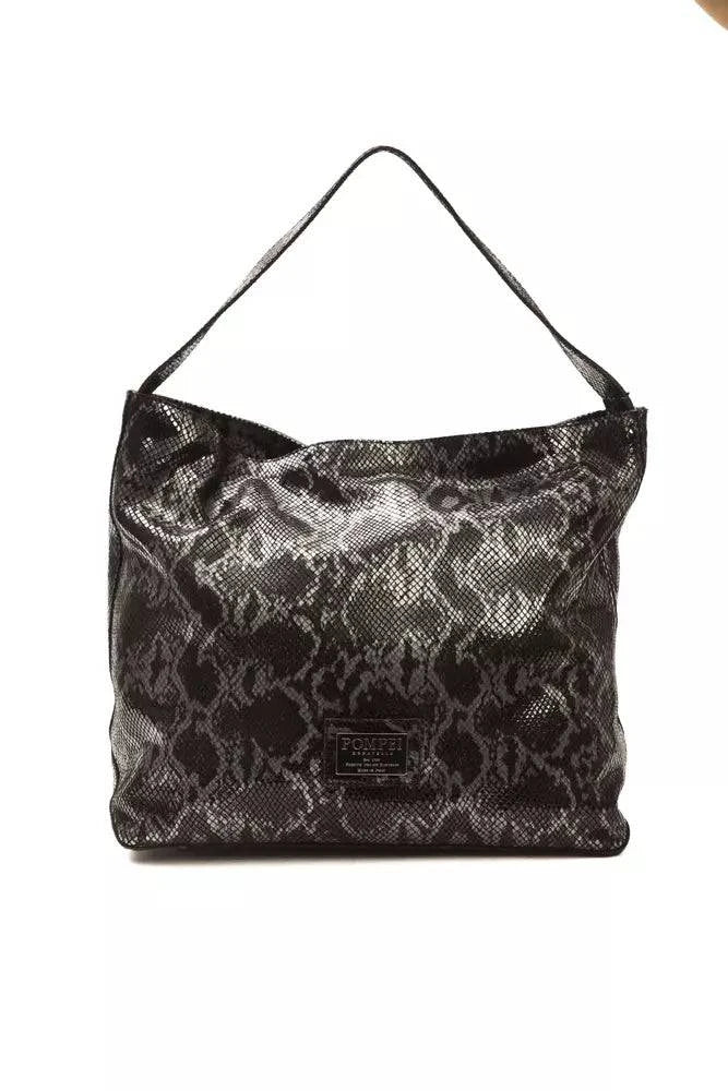 Pompei Donatella Gray Leather Women Shoulder Bag - ACCEXO
