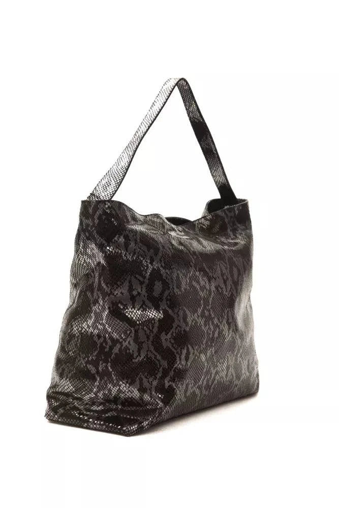 Pompei Donatella Gray Leather Women Shoulder Bag - ACCEXO