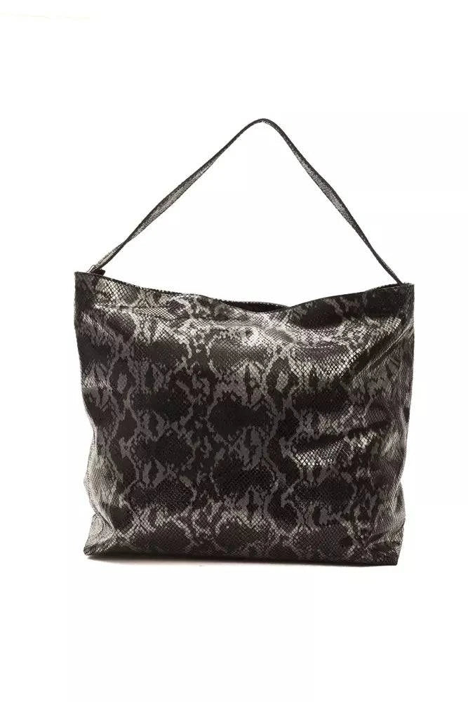 Pompei Donatella Gray Leather Women Shoulder Bag - ACCEXO