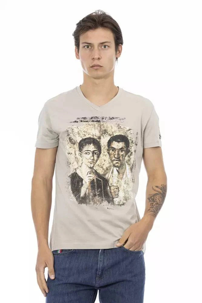 Trussardi Action Beige Cotton Men T-Shirt - ACCEXO