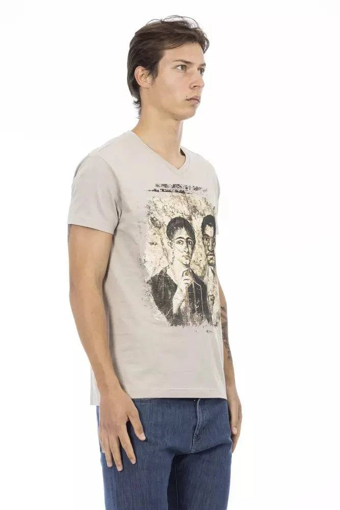 Trussardi Action Beige Cotton Men T-Shirt - ACCEXO