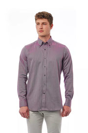 Bagutta Burgundy Cotton Men Shirt