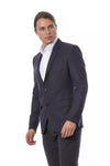 Verri Elegant Blue Wool Single-Breasted Blazer