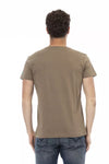 Trussardi Action Brown Cotton Men's V-Neck T-Shirt